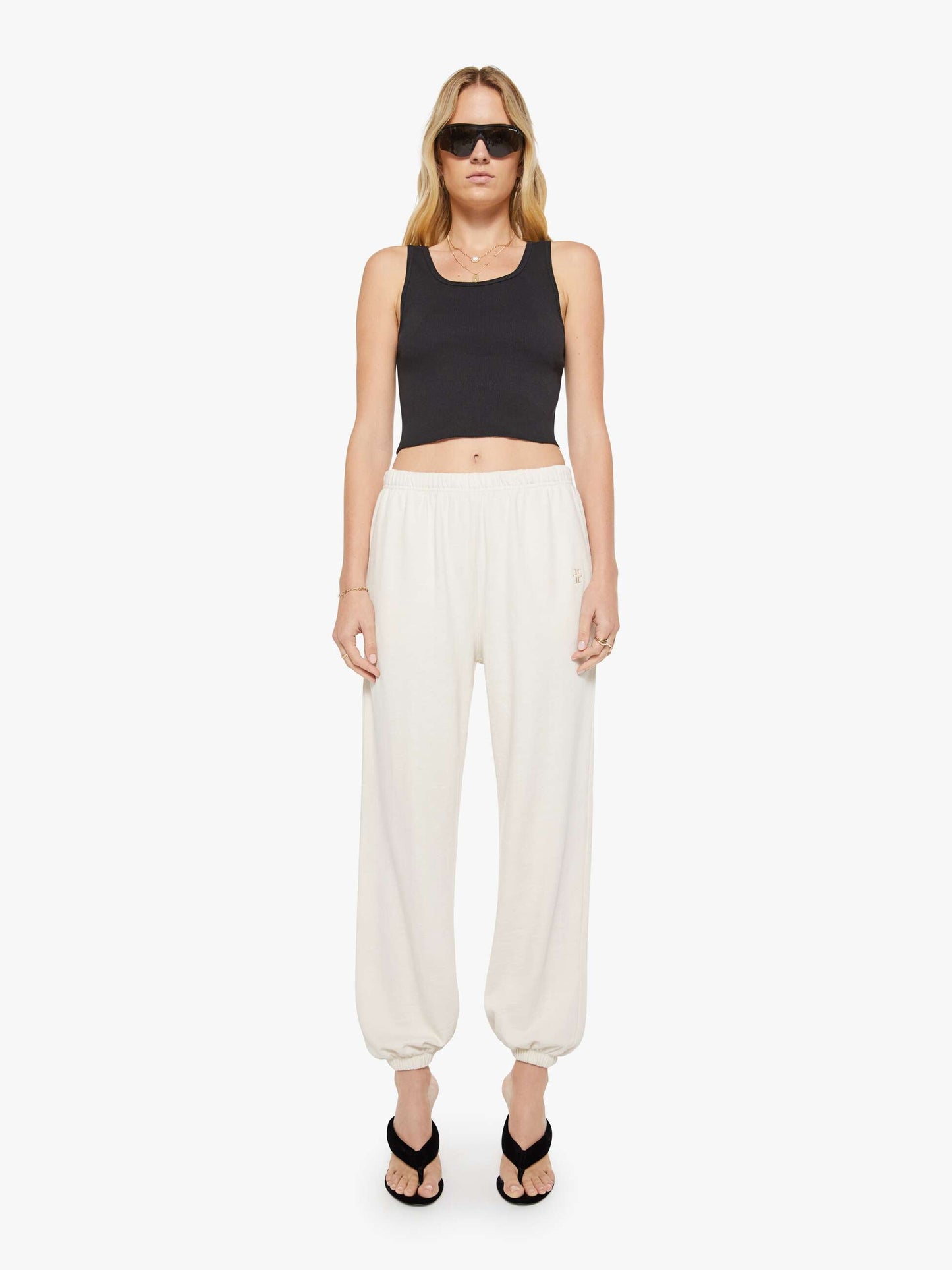 Mother Denim Eterne Boyfriend Pocket Sweatpant White (Natural)