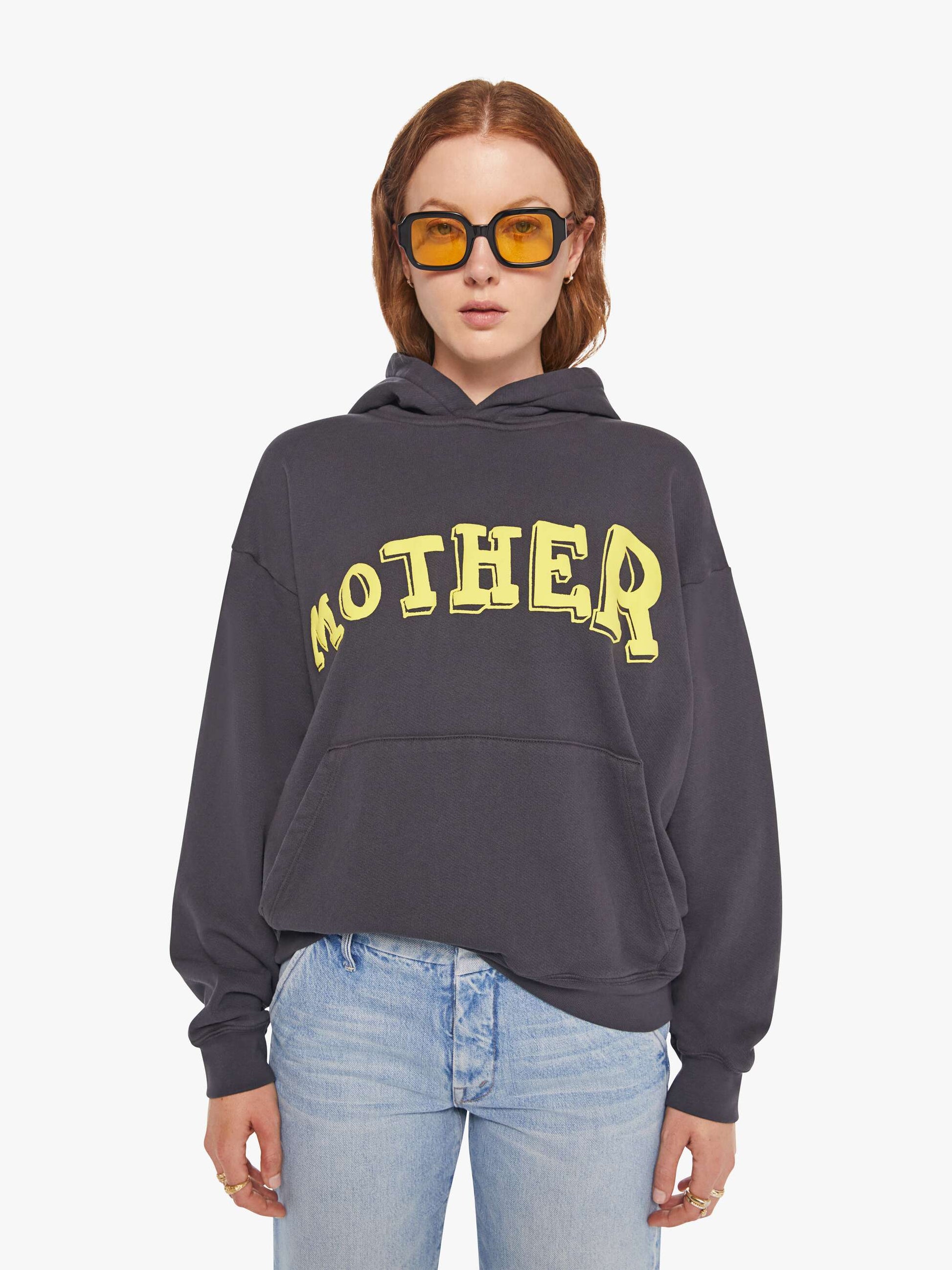 Mother Denim The Oversized Hoodie Black (Charcoal)