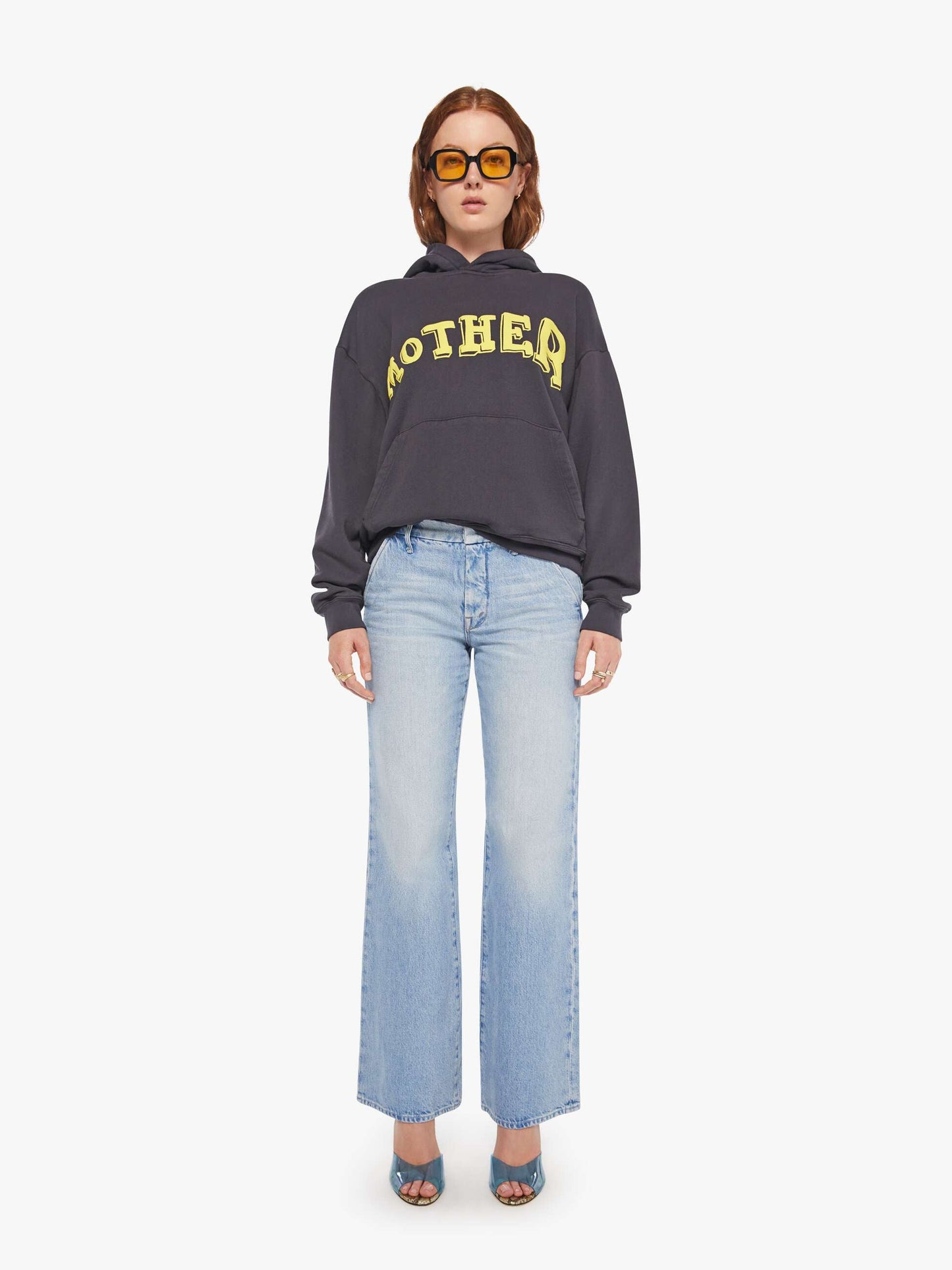 Mother Denim The Oversized Hoodie Black (Charcoal)