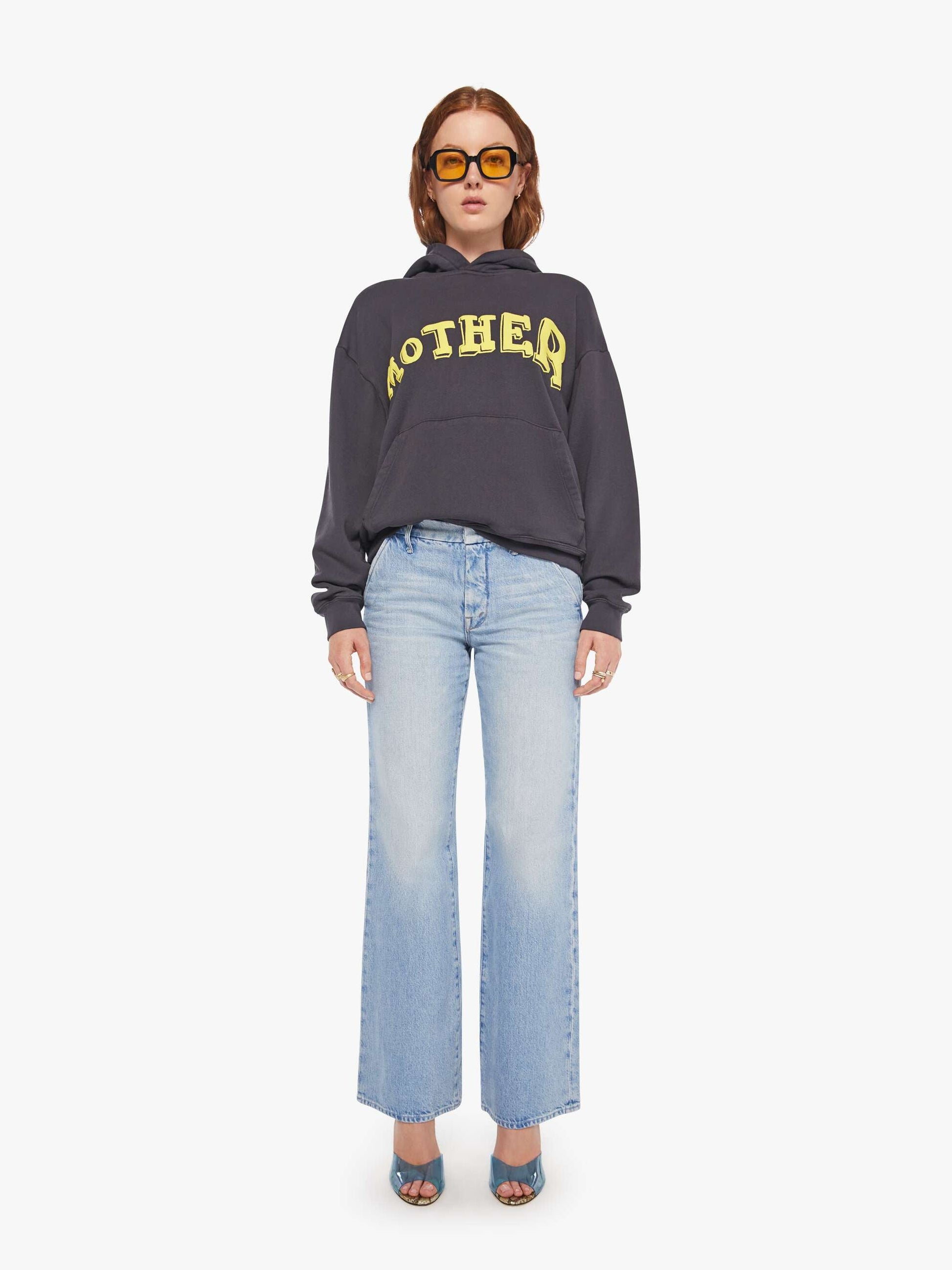 Mother Denim The Oversized Hoodie Black (Charcoal)