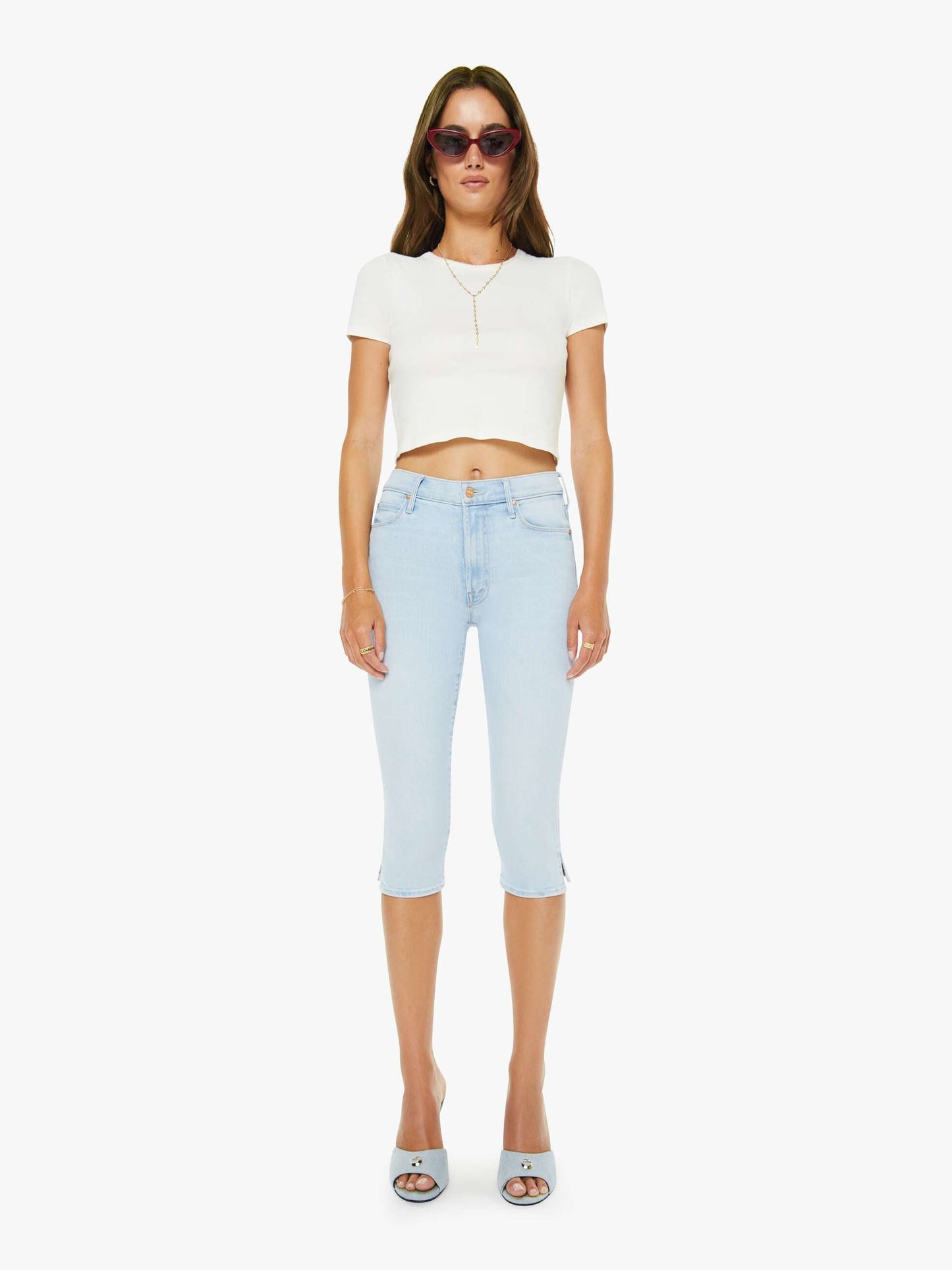 Mother Denim The Quick Dip Roseboom Ballerina And Almond Cream