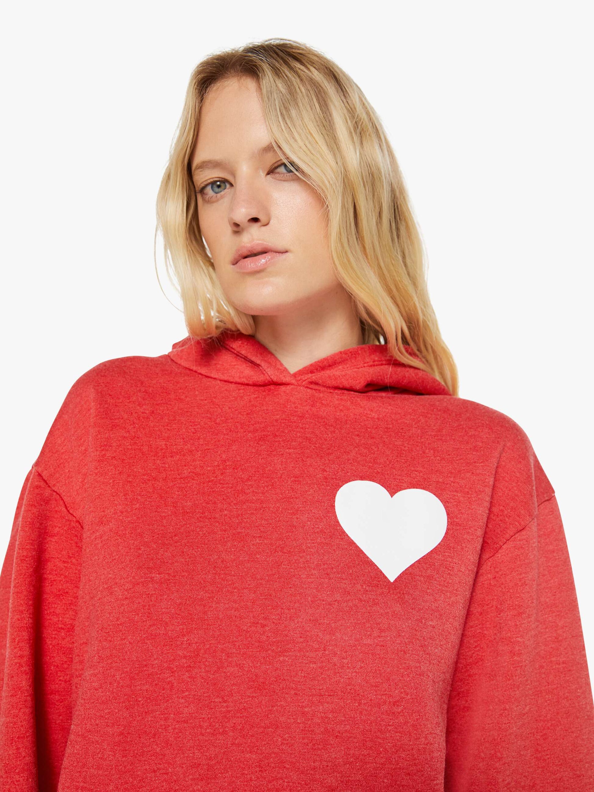 Mother Denim SPRWMN Heart Hoodie Red