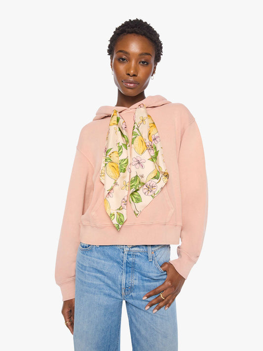 Mother Denim The Shrunken Boxy Cravat Hoodie Mahogany Rose
