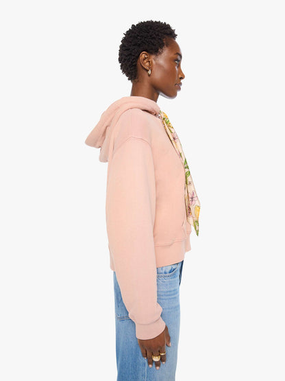 Mother Denim The Shrunken Boxy Cravat Hoodie Mahogany Rose