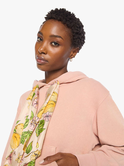 Mother Denim The Shrunken Boxy Cravat Hoodie Mahogany Rose