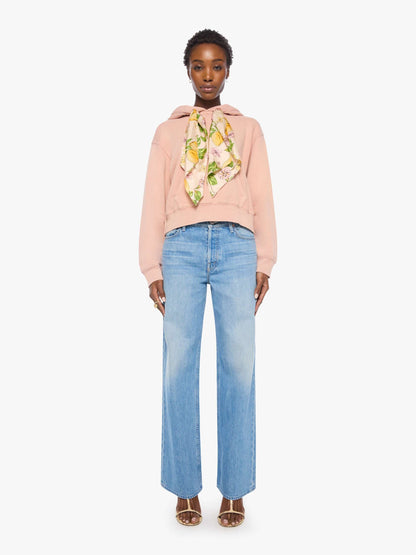 Mother Denim The Shrunken Boxy Cravat Hoodie Mahogany Rose