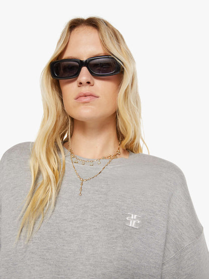 Mother Denim Eterne Cropped Crewneck Sweatshirt Grey (Open)