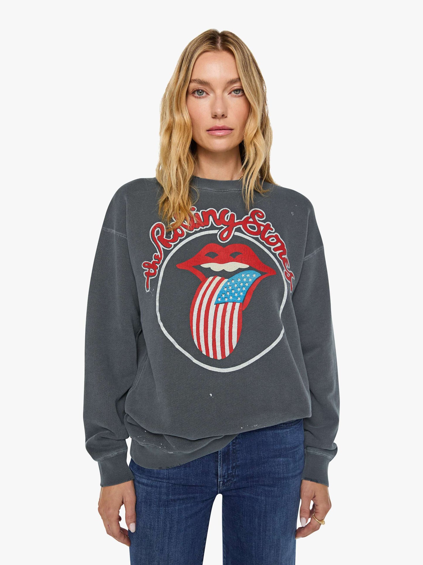 Mother Denim MadeWorn Rolling Stones Sweatshirt DUSK
